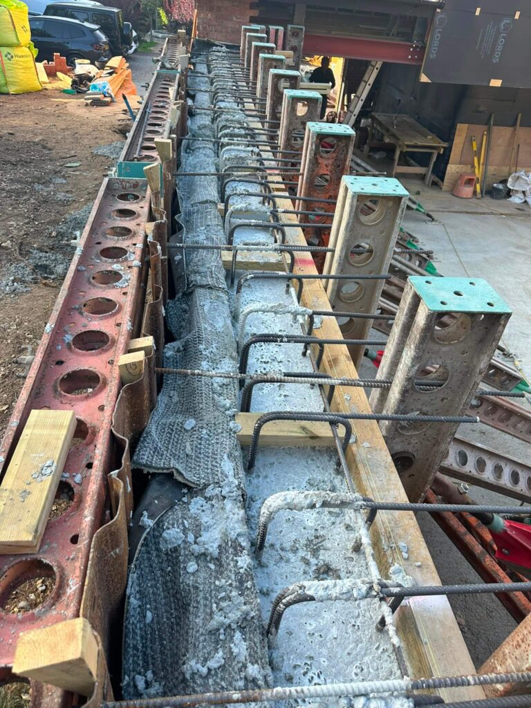 Waterbar fitted along the basement wall joint – basement construction in Beaconsfield, Buckinghamshire